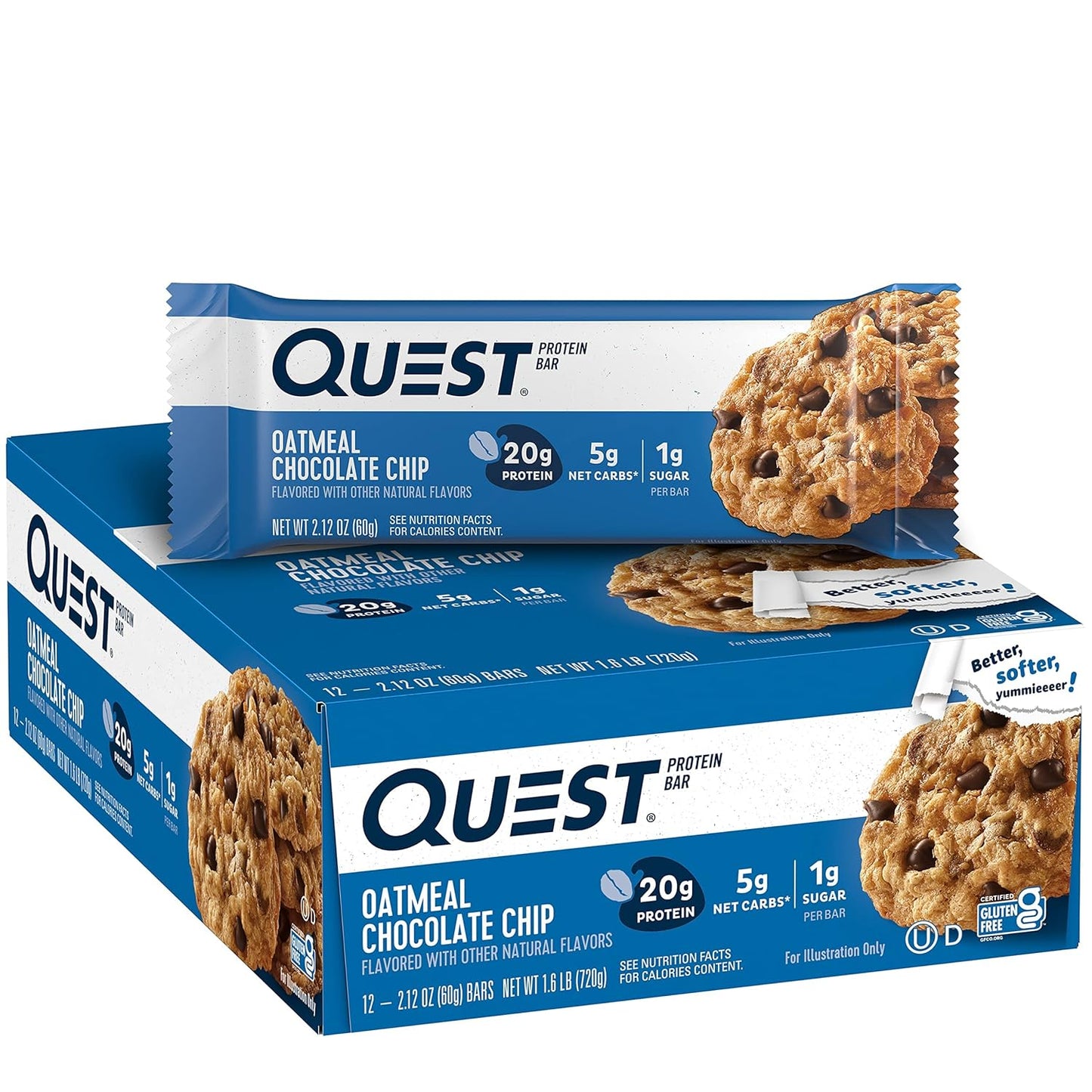 Quest Nutrition Apple Pie Protein Bar, 20g Protein, 4g Net Carbs, 2g Sugar, Gluten Free, Keto Friendly, 12 Count