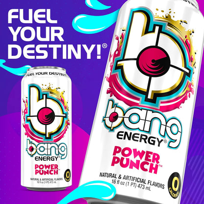 Bang Energy Nectarine Blueberry, Sugar-Free Energy Drink , 16-Ounce.