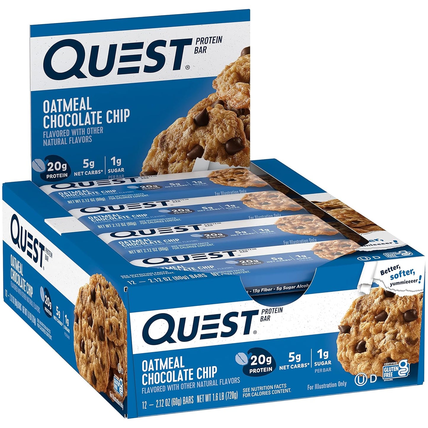 Quest Nutrition Apple Pie Protein Bar, 20g Protein, 4g Net Carbs, 2g Sugar, Gluten Free, Keto Friendly, 12 Count