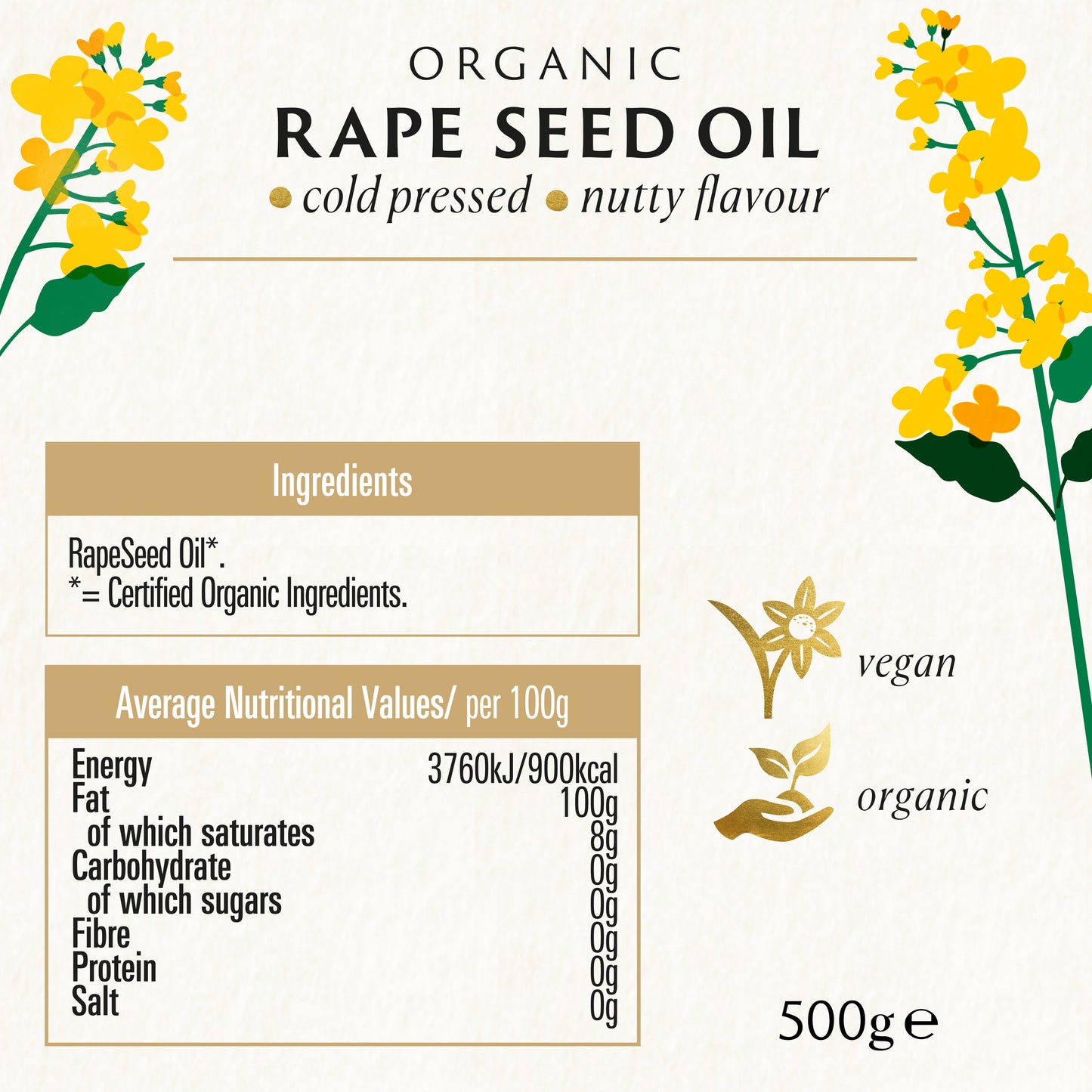 RAPESEED OIL - COLD PRESSED