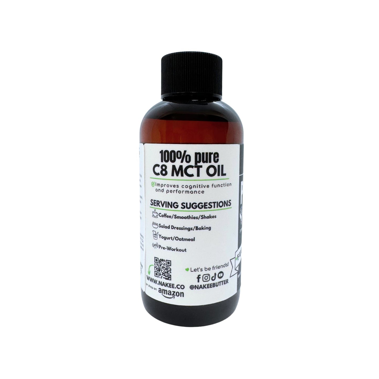 Nakee Butter Pure C8 MCT Oil – 3.4 oz Travel Size