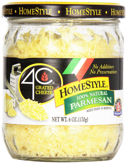 4C Grated Cheese-Homestyle, Parmesan Jar, 6 Ounce