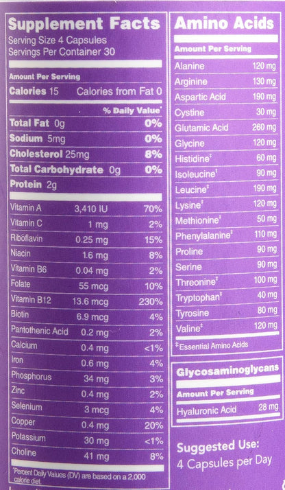 Vital Proteins Grass Fed Beef Liver Capsules, Desiccated Liver Supplement, 750mg Liver Pills, 120 Count