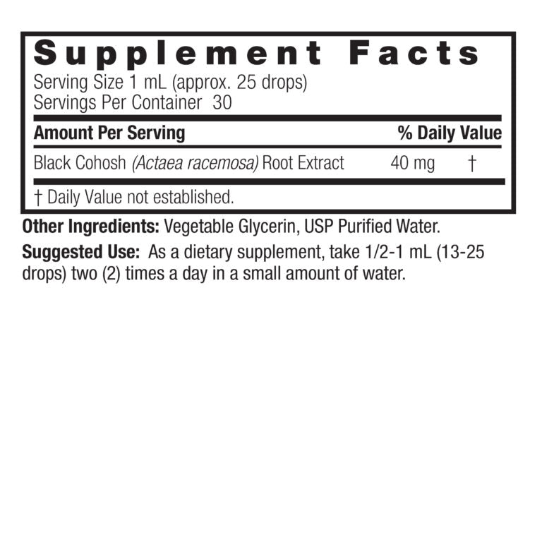 Nature's Answer Alcohol-Free Black Cohosh Root Extract - 30ml