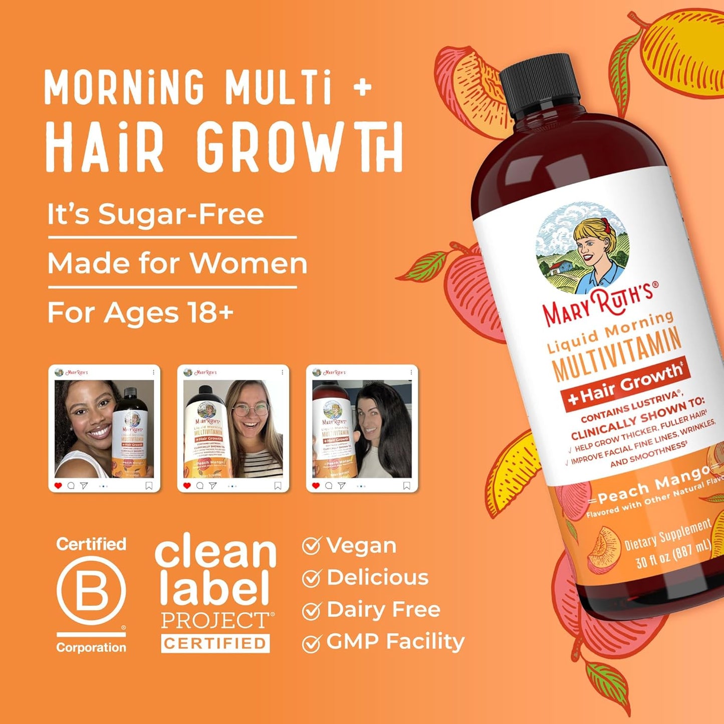 Mary Ruth’s Organics Liquid Multivitamin + Hair Growth