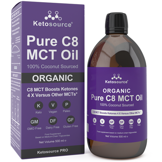 Ketosource Pure C8 MCT Oil Organic (500ml Glass)