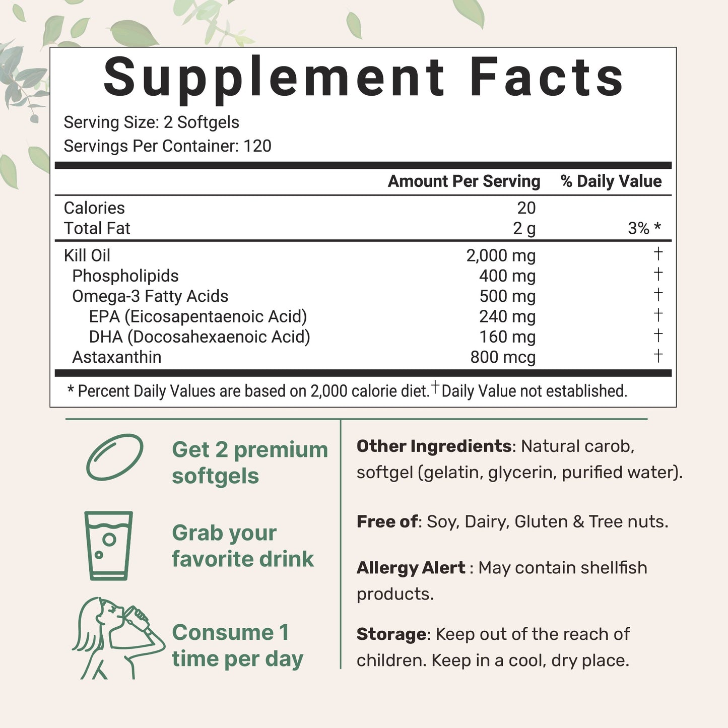 Micro Ingredients Antarctic Krill Oil, 240 softgels