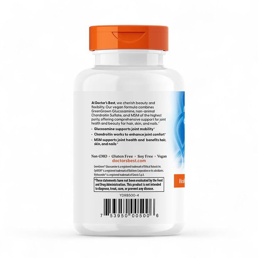 Doctor's Best Vegan Glucosamine Chondroitin MSM – 120 Veggie Capsules