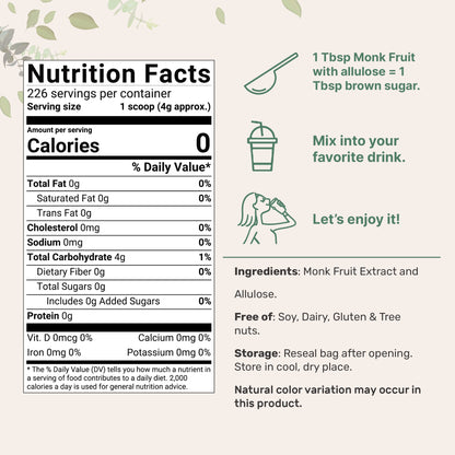 Micro Ingredients Golden Monk Fruit Sweetener – Without Erythritol