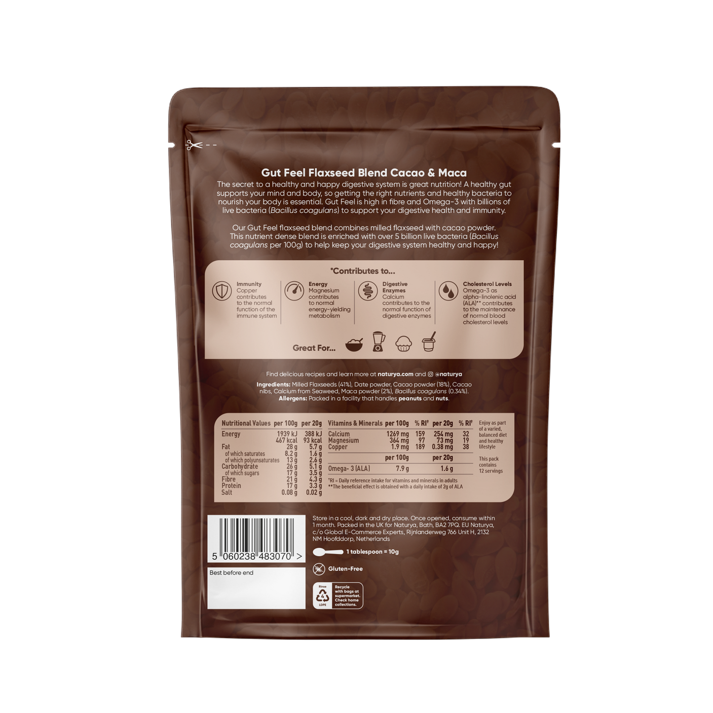 Gut Feel Flaxseed Blend Cacao Maca
