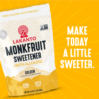 Golden Monkfruit Sweetener with Allulose - Raw Cane Sugar Replacement