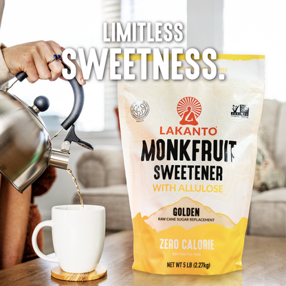 Lakanto Golden Monkfruit Sweetener with Allulose - Raw Cane Sugar Replacement