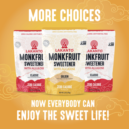 Lakanto Golden Monkfruit Sweetener with Allulose - Raw Cane Sugar Replacement