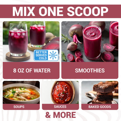 Organic Beetroot Juice Powder – Raw, Fresh, USDA Organic - 3.18 oz