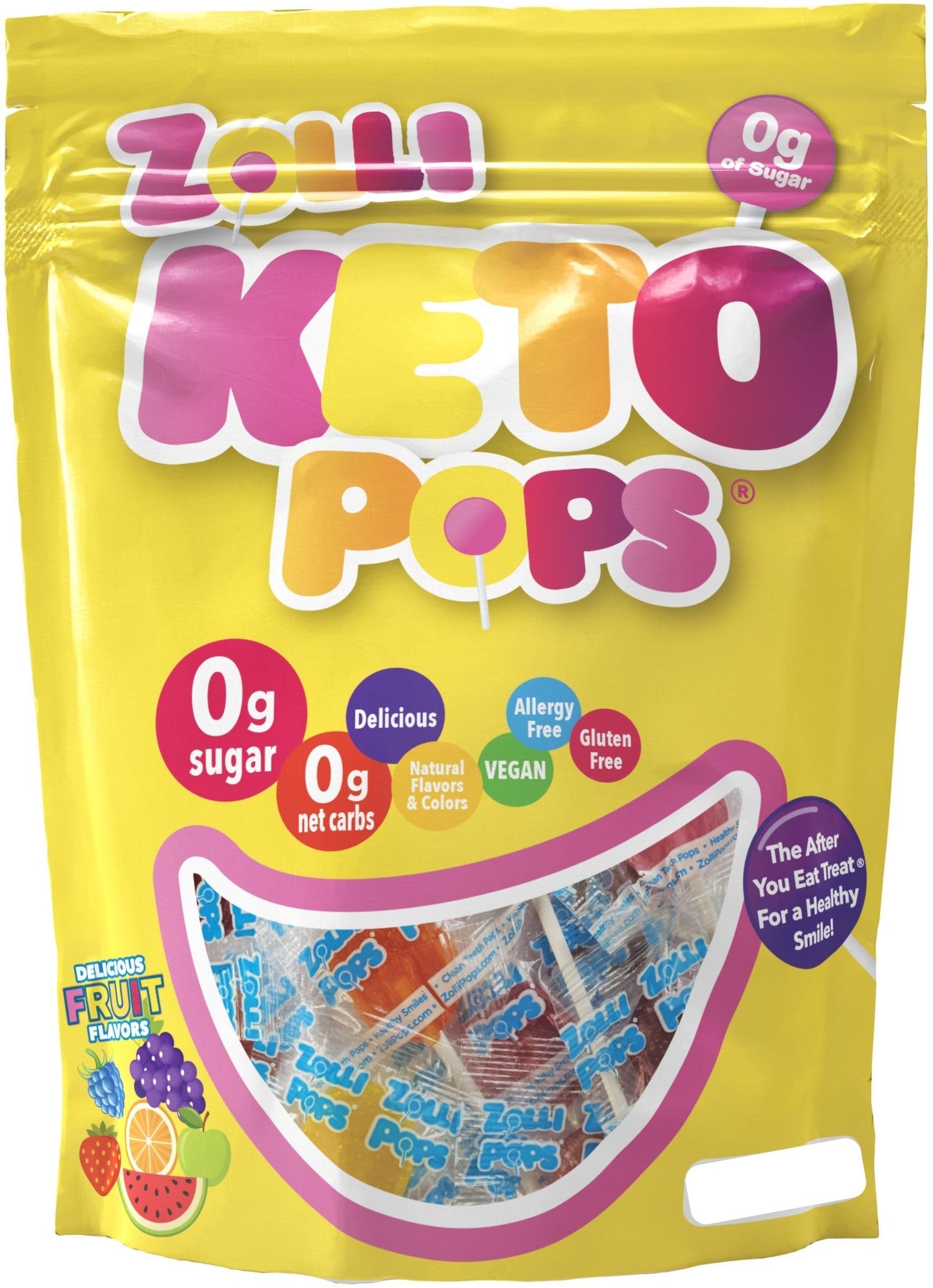 Zolli® KETO Pops  Sugar Free Assorted Pouch (2 Sizes)