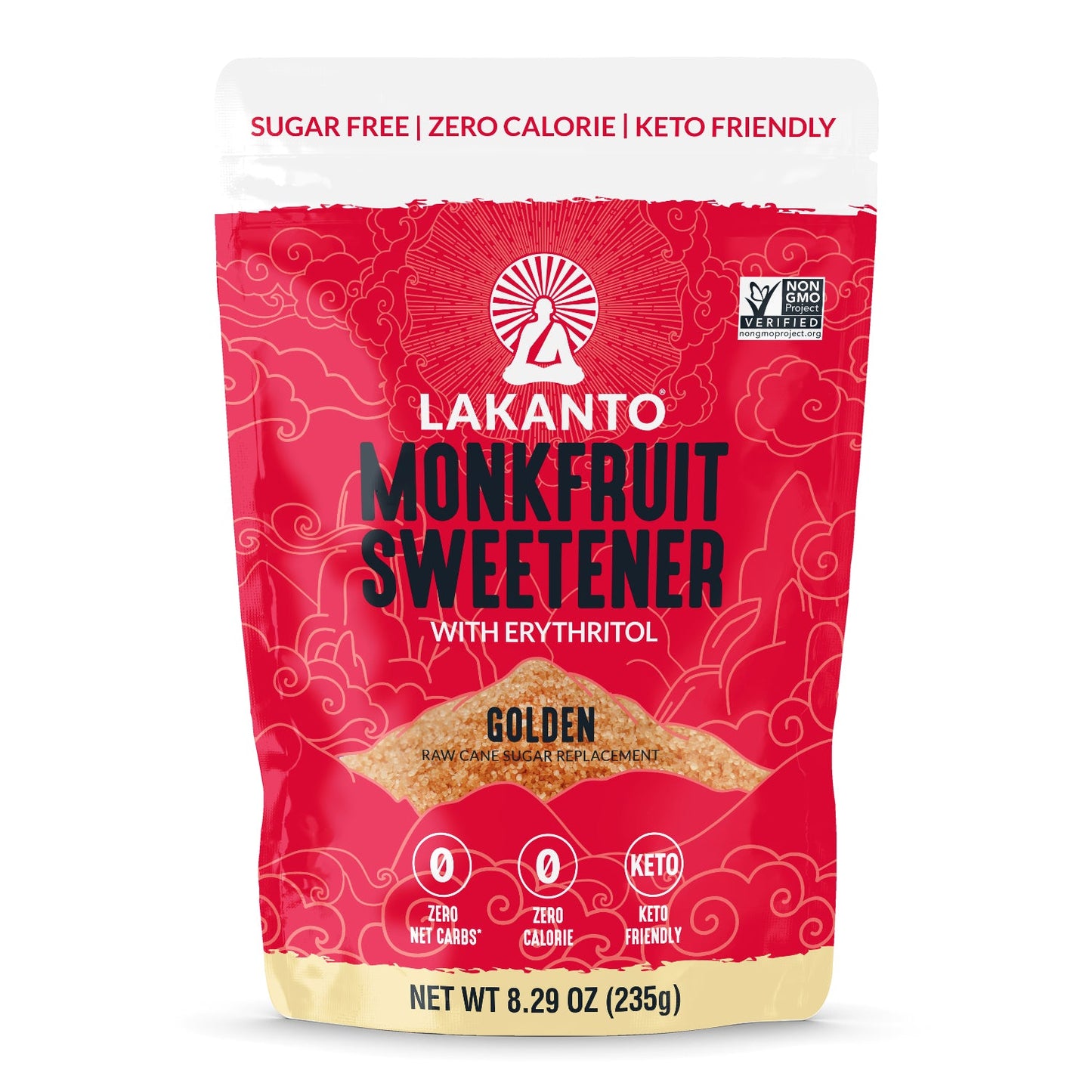 LAKANTO Golden Monkfruit and Erythritol Sweetener - Raw Cane Sugar Replacement