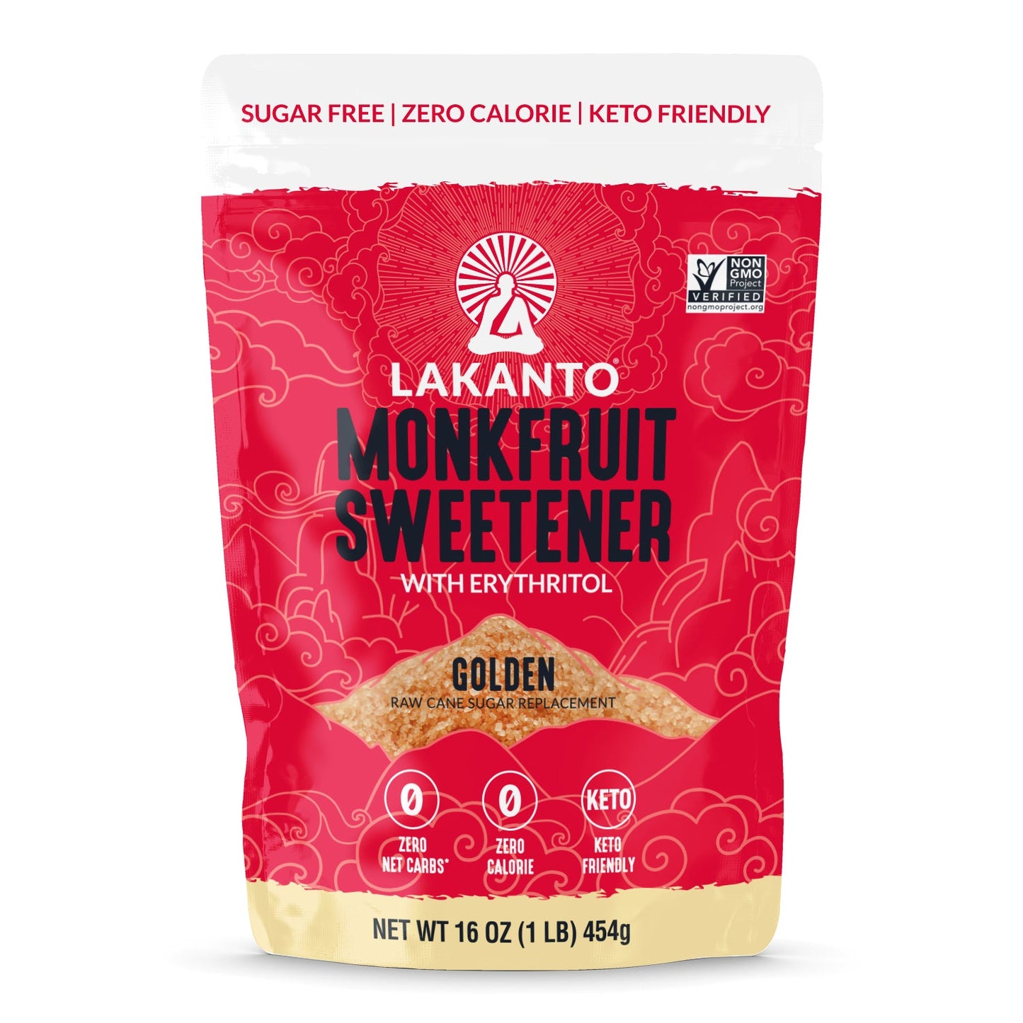 LAKANTO Golden Monkfruit and Erythritol Sweetener - Raw Cane Sugar Replacement