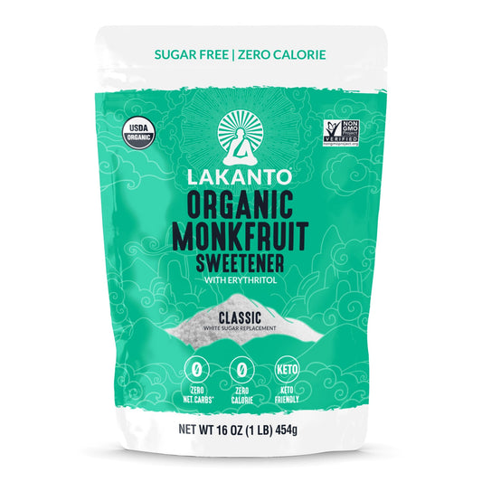 Lakanto Organic Classic Monkfruit and Erythritol Sweetener - White Sugar Replacement