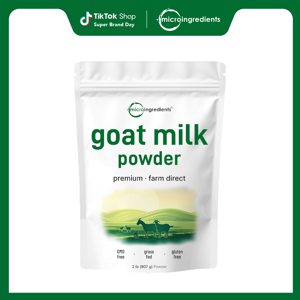 Micro Ingredients Goat Milk Powder-2LB, Rich in Protein, Calcium, & Probiotics