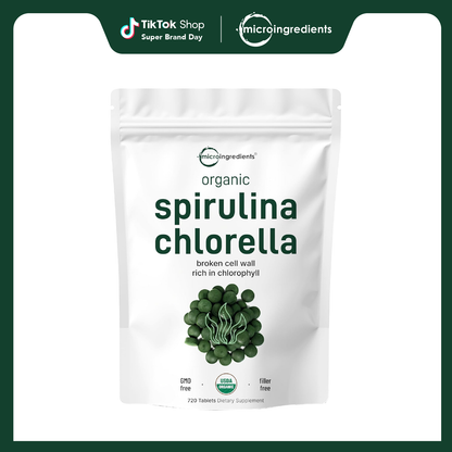 Micro Ingredients Organic Spirulina and Chlorella Tablets