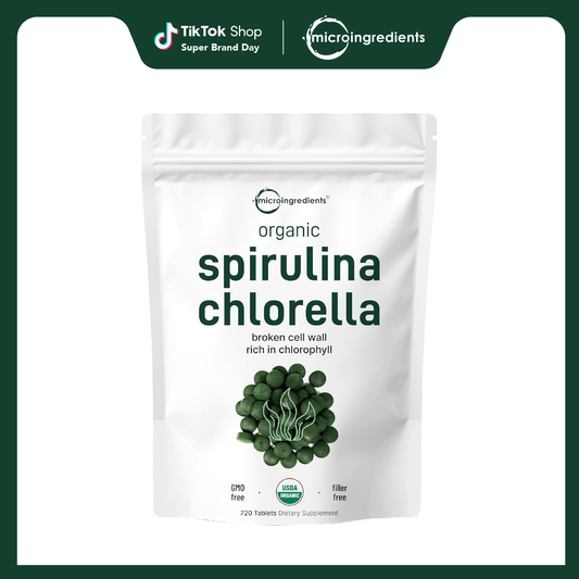 Micro Ingredients Organic Spirulina and Chlorella Tablets