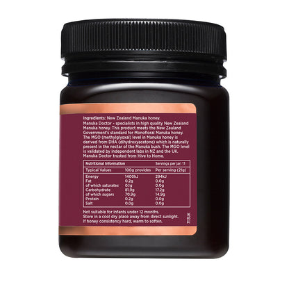 1200 MGO Manuka Honey 250g - Monofloral