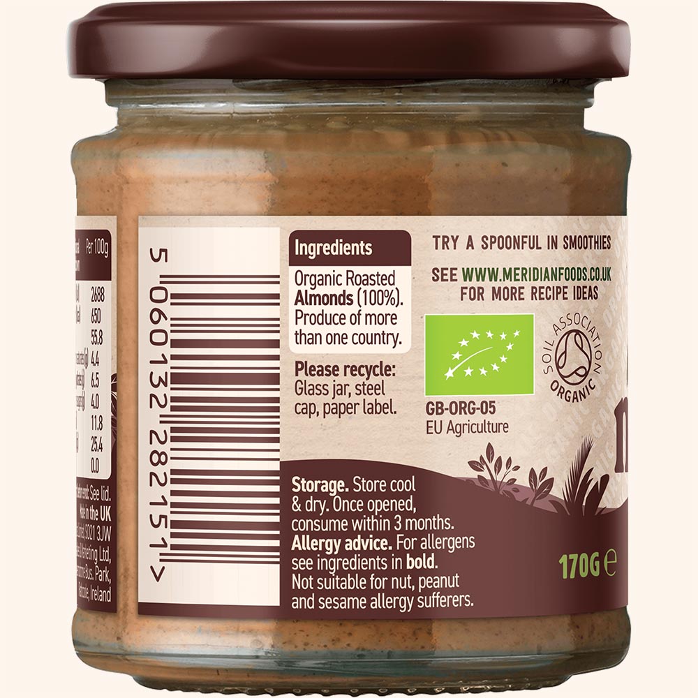 Organic Smooth Almond Butter 170g