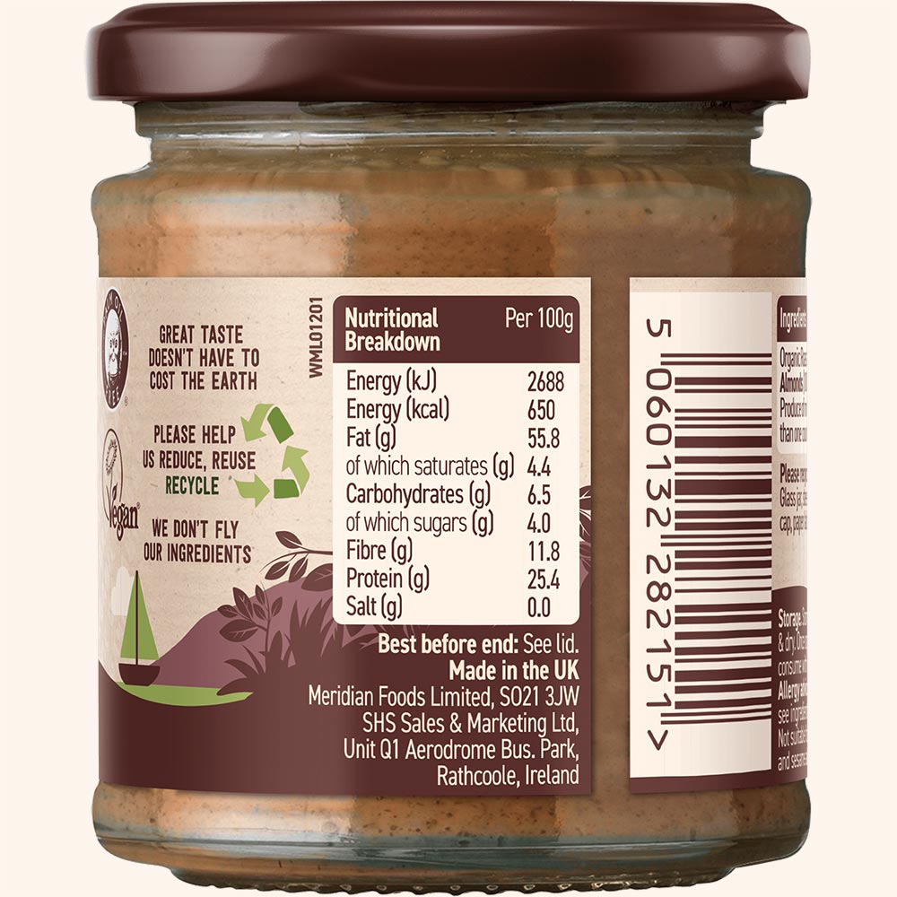 Organic Smooth Almond Butter 170g