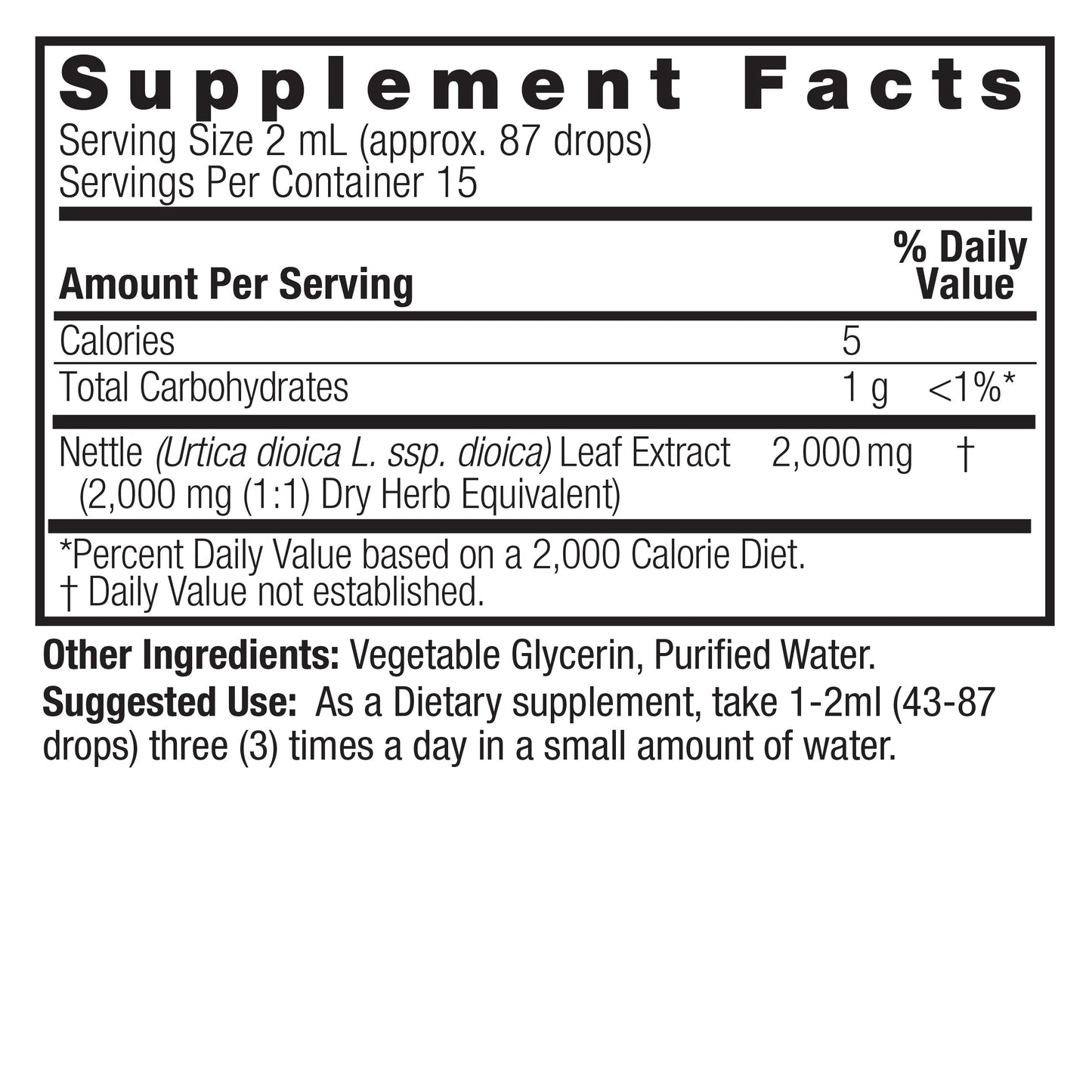 Nature’s Answer Nettle Leaf Alcohol-Free Extract - 30ml