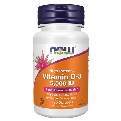 NOW Foods Vitamin D3 5,000 IU – High Potency 120/240 Softgels