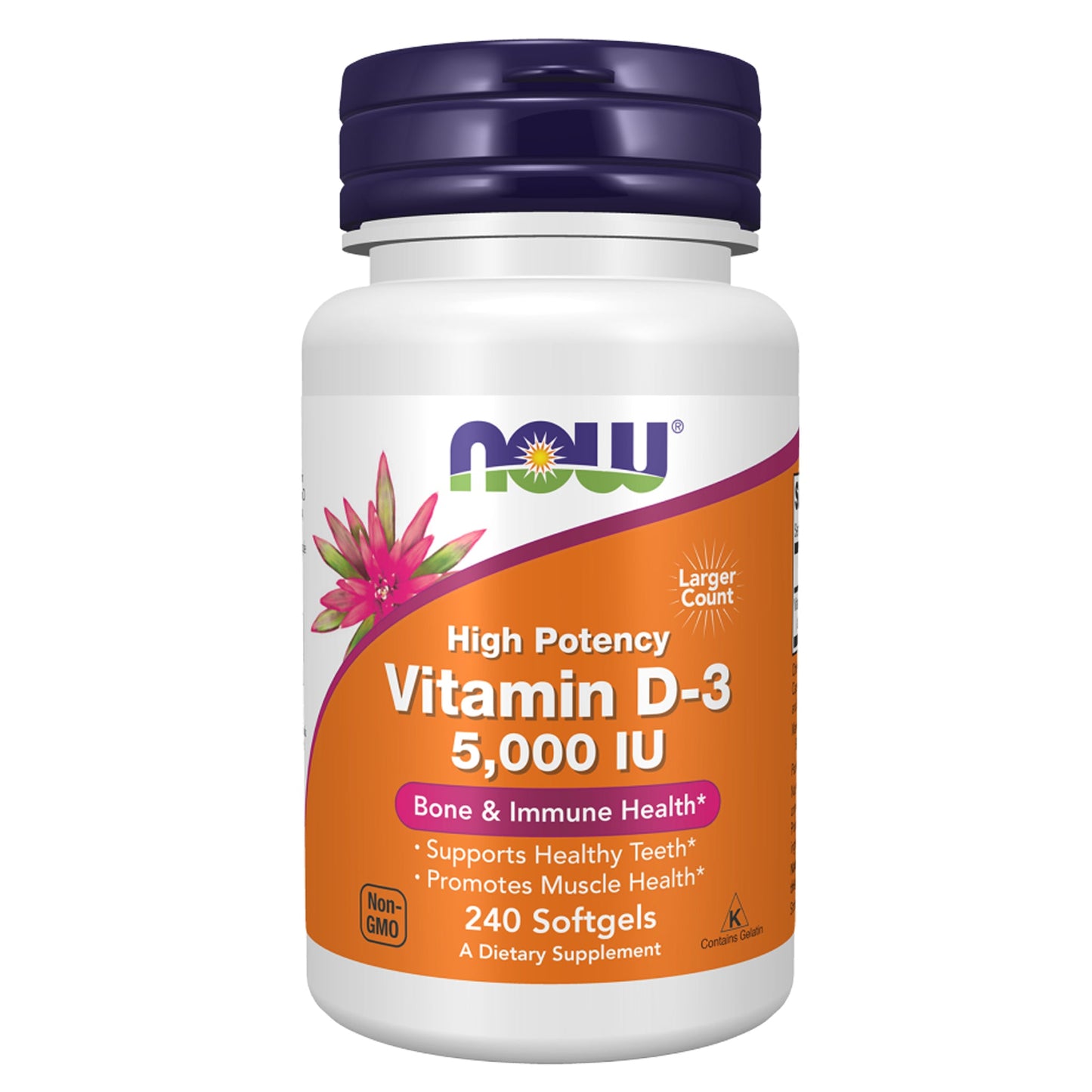 NOW Foods Vitamin D3 5,000 IU – High Potency 120/240 Softgels