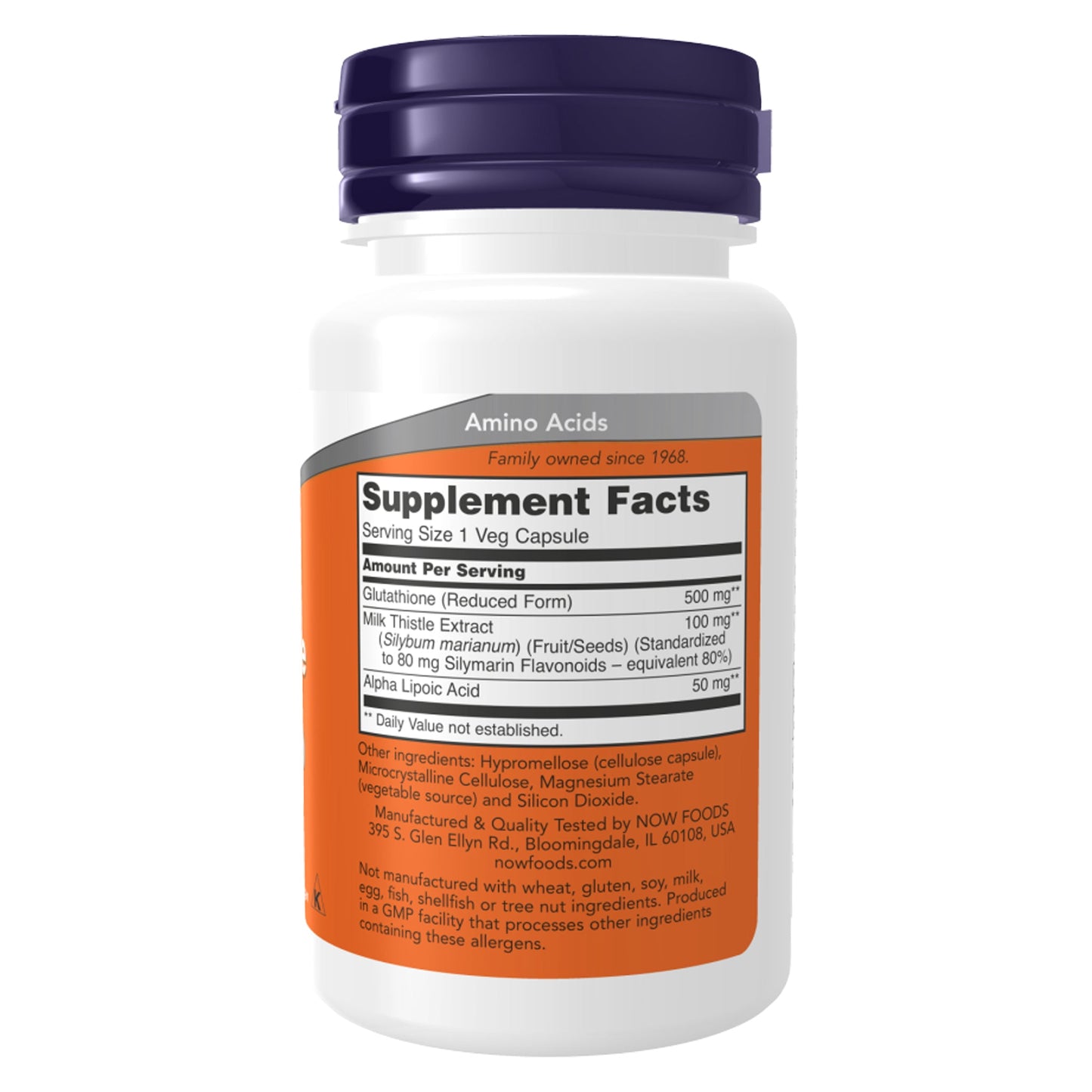 Now Foods Glutathione 500mg -  30/60/120 Veg Caps