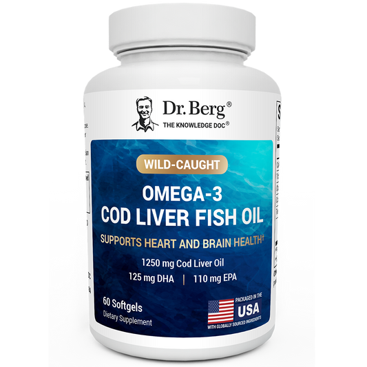 Wild-Caught Omega-3 Cod Liver Fish Oil DHA EPA – 60 Softgels