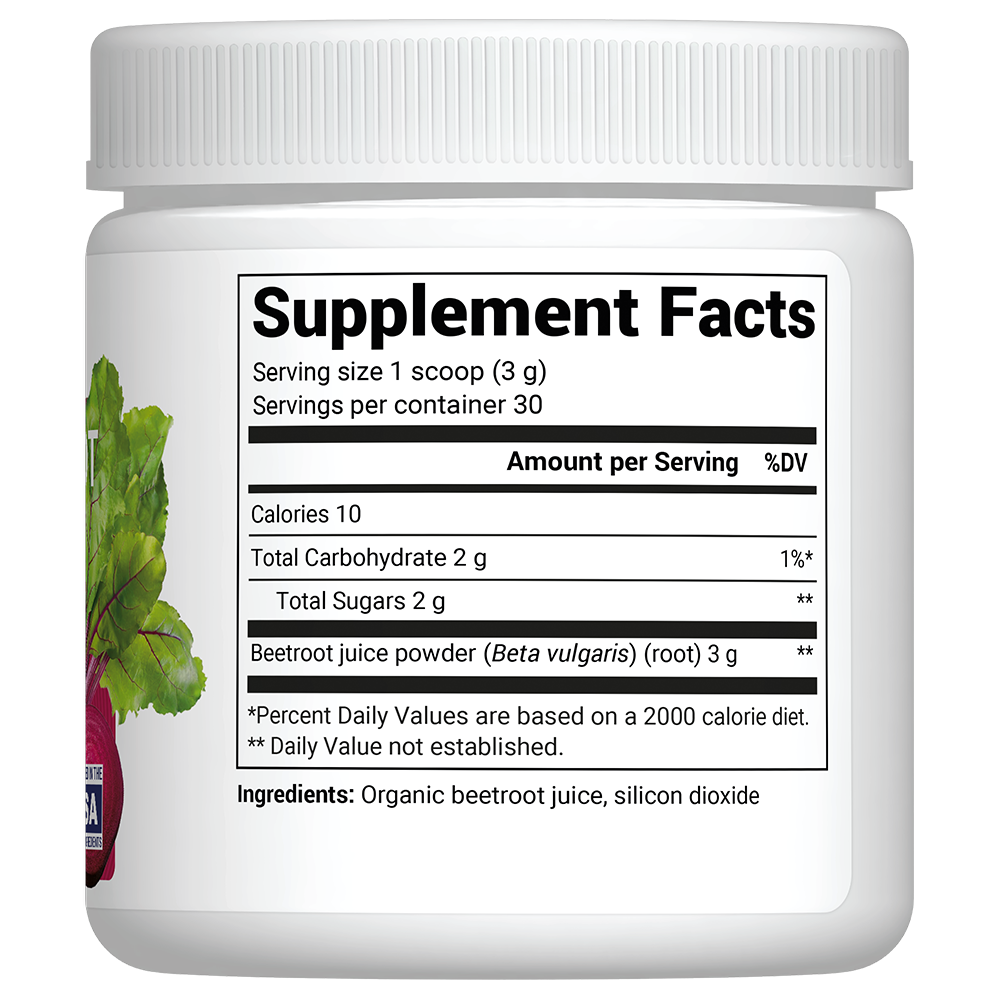 Organic Beetroot Juice Powder – Raw, Fresh, USDA Organic - 3.18 oz