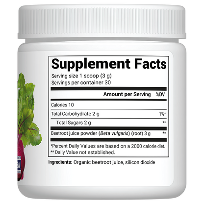 Organic Beetroot Juice Powder – Raw, Fresh, USDA Organic - 3.18 oz