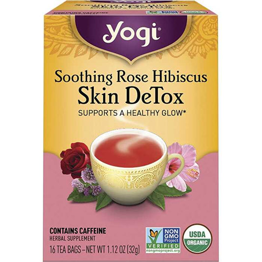 Yogi Tea Herbal Tea Bags Rose Hibiscus Skin DeTox 16