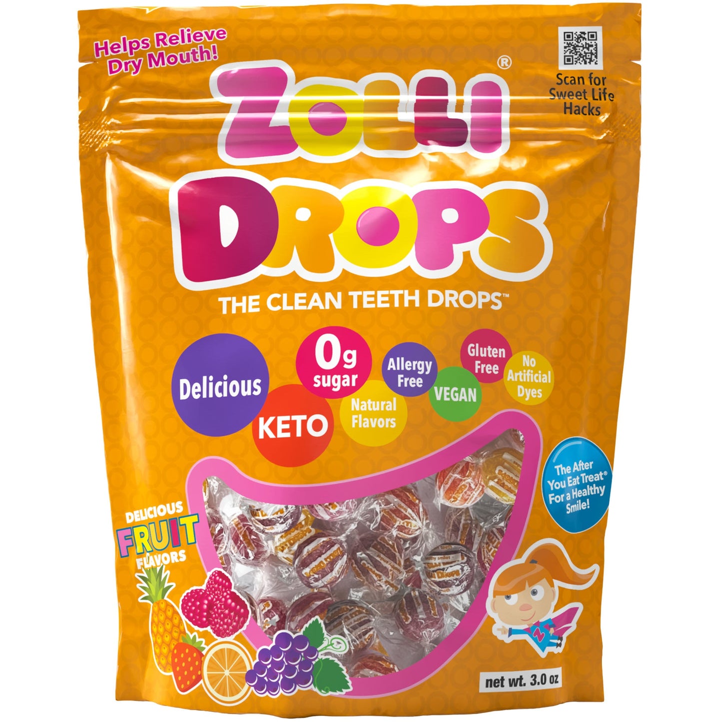 Zolli® Drops Sugar Free Assorted Fruit Flavors (3 Sizes)