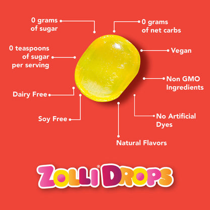 Zolli® Drops Sugar Free Assorted Fruit Flavors (3 Sizes)