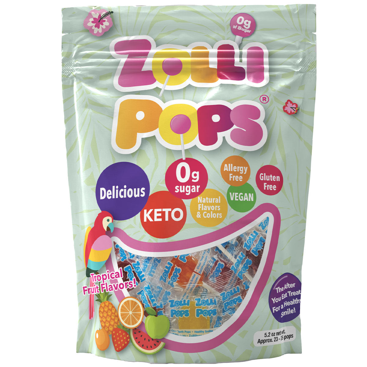 Zollipops® Zero Sugar Assorted Tropical Fruit Flavors (2 Sizes)