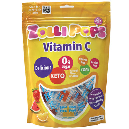 Zollipops  Sugar Free Vitamin C 8oz Resealable Pouch