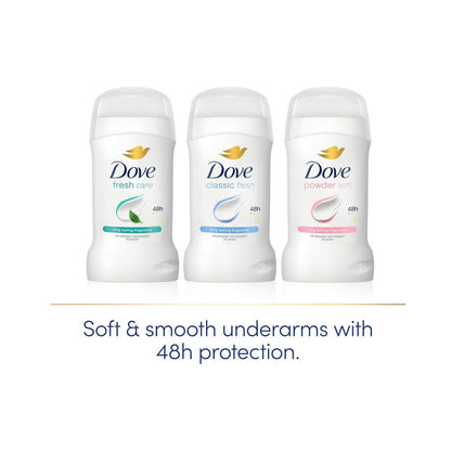 Dove Classic Fresh Women's Antiperspirant Deodorant Cream Stick for 48 hour sweat protection 50ml