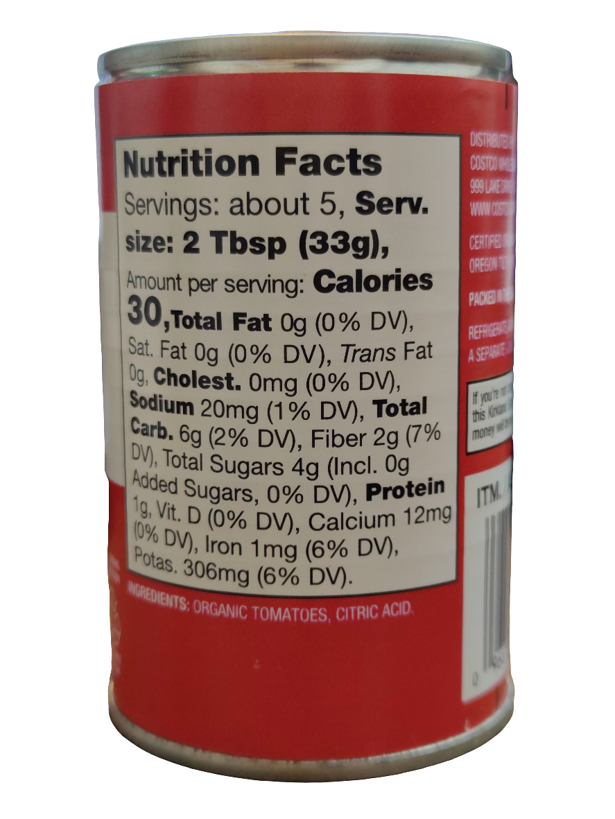 Kirkland Signature Organic Roma Vine Tomato Paste - 1 Pack (6 oz.)