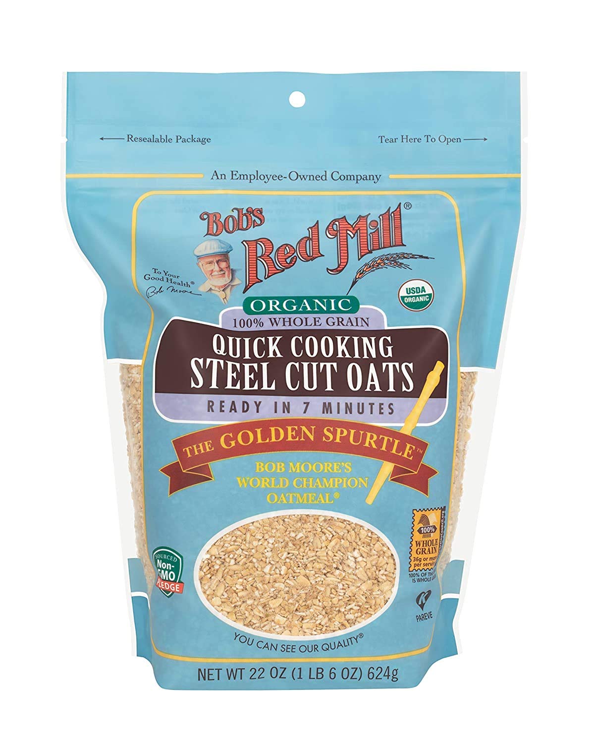 Bob's Red Mill Organic Quick Cook Steel Cut Oats, 22 oz