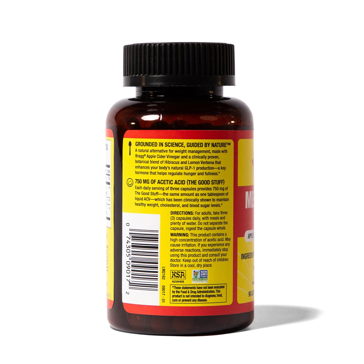 Bragg Metabolism Support Apple Cider Vinegar Capsules with Botanical Blend – GLP-1 Support, 90 Capsules
