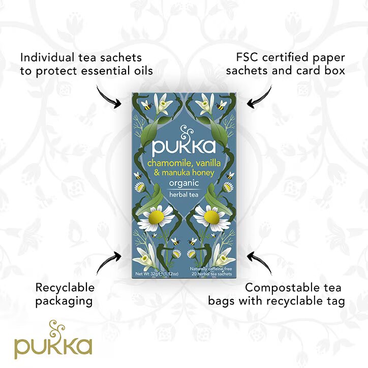 Pukka Chamomile, Vanilla & Manuka Honey 20 Tea Bags