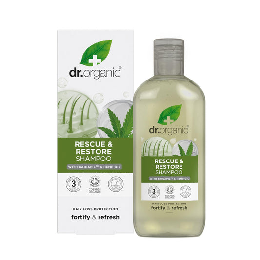 Dr Organic Rescue & Restore Shampoo with Baicapil & Hemp Oil 265ml