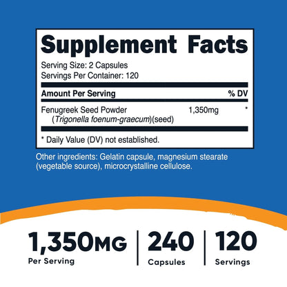 Nutricost nutricost 675 mg Fenugreek Capsules (12/CS)