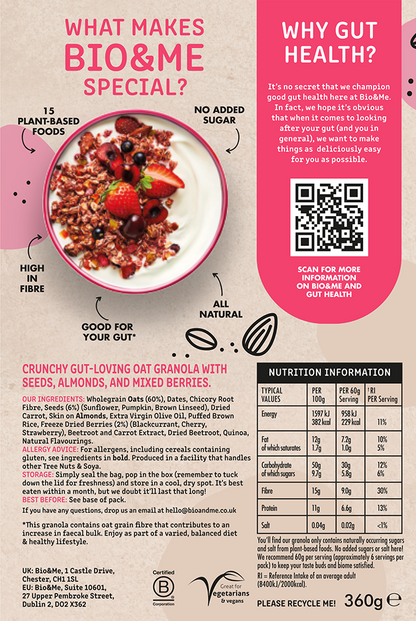 SUPER BERRY GUT-LOVING GRANOLA (360g)