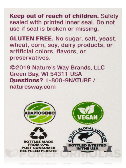 Natures way ashwagandha 60 vegan capsules