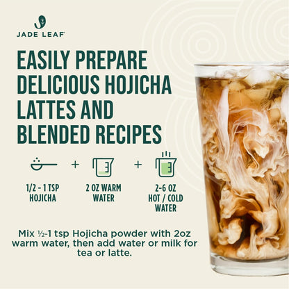 Jade Leaf Matcha Organic Hojicha Powder – Barista Edition, Authentic Japanese Roasted Matcha